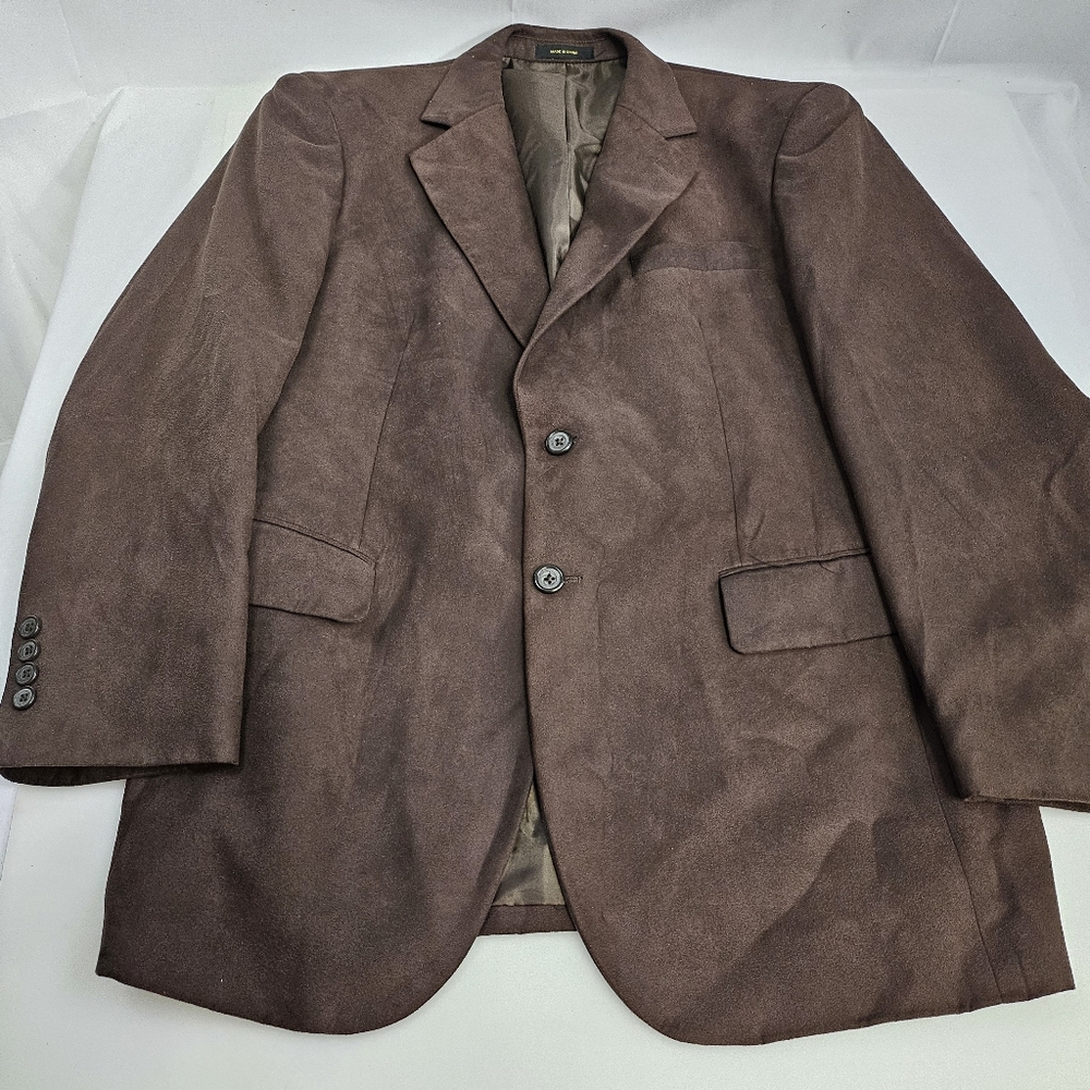 Classic Brown Blazer in Soft‎ Fabric with Notched Lapels